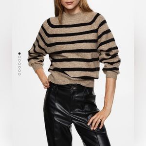 NWT Mango Neutral Stripe Knit Sweater in Size S